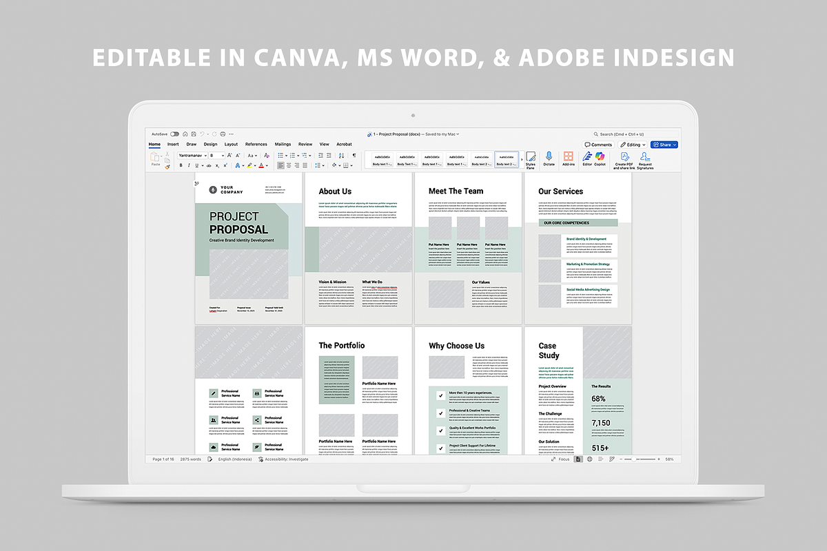 Proposal | Canva, MS Word, InDesign, a Brochure Template by Leaflove (Photo 10 of 10)
