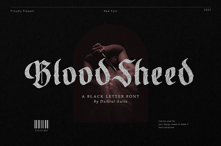 Blood Sheed-Black Letter Font, a Blackletter Font by DzikrulAulia