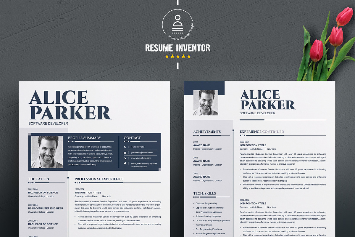 MS Word CV / Resume Template, a Resume Template by ResumeInventor