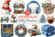 Chilly Christmas Day Clipart, an Illustration by Craft Nest (Thumbnail 1 of 6)