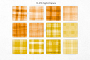 Orange and Yellow Watercolor Plaid, an Illustration by Pixafied (Thumbnail 3 of 3)
