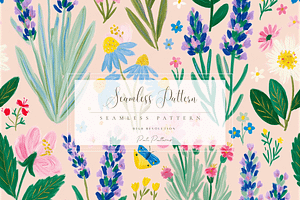 Lavender Floral Seamless Pattern PNG, a Pattern Graphic by Pati Charm Studio