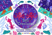 SEA CREATURES, an Animal Illustration by Irina Skaska (Thumbnail 1 of 12)