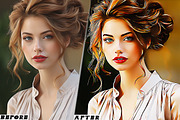 Cartoonize painting Photoshop Action, a Brushes & More by one-touch (Thumbnail 2 of 9)