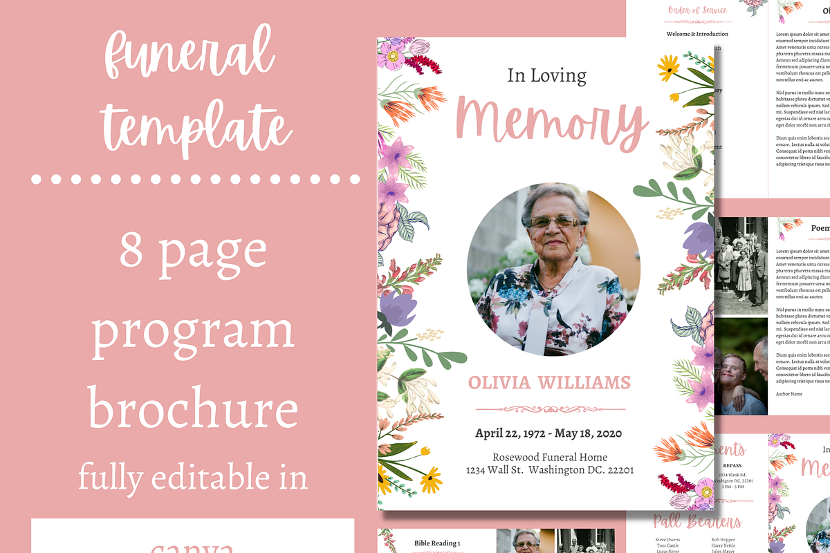 Obituary Template for Canva, a Brochure Template by Minva Themes (Photo 1 of 3)