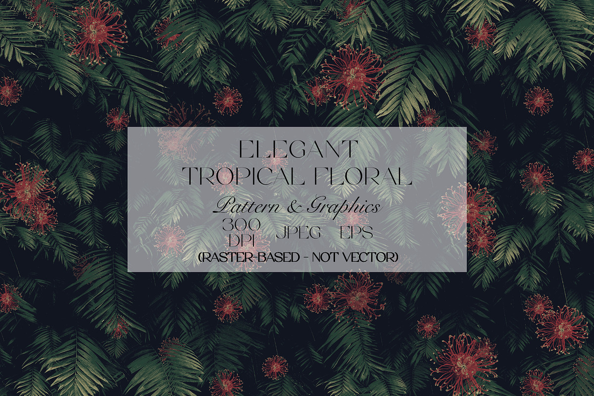 Elegant Tropical Floral Pattern, a Pattern Graphic by StudioGlouna (Photo 1 of 5)