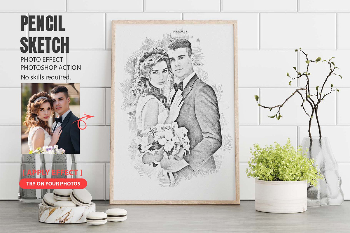 Pencil Sketch Photoshop Action, an Action Add-On by MRI STUDIO (Photo 1 of 14)