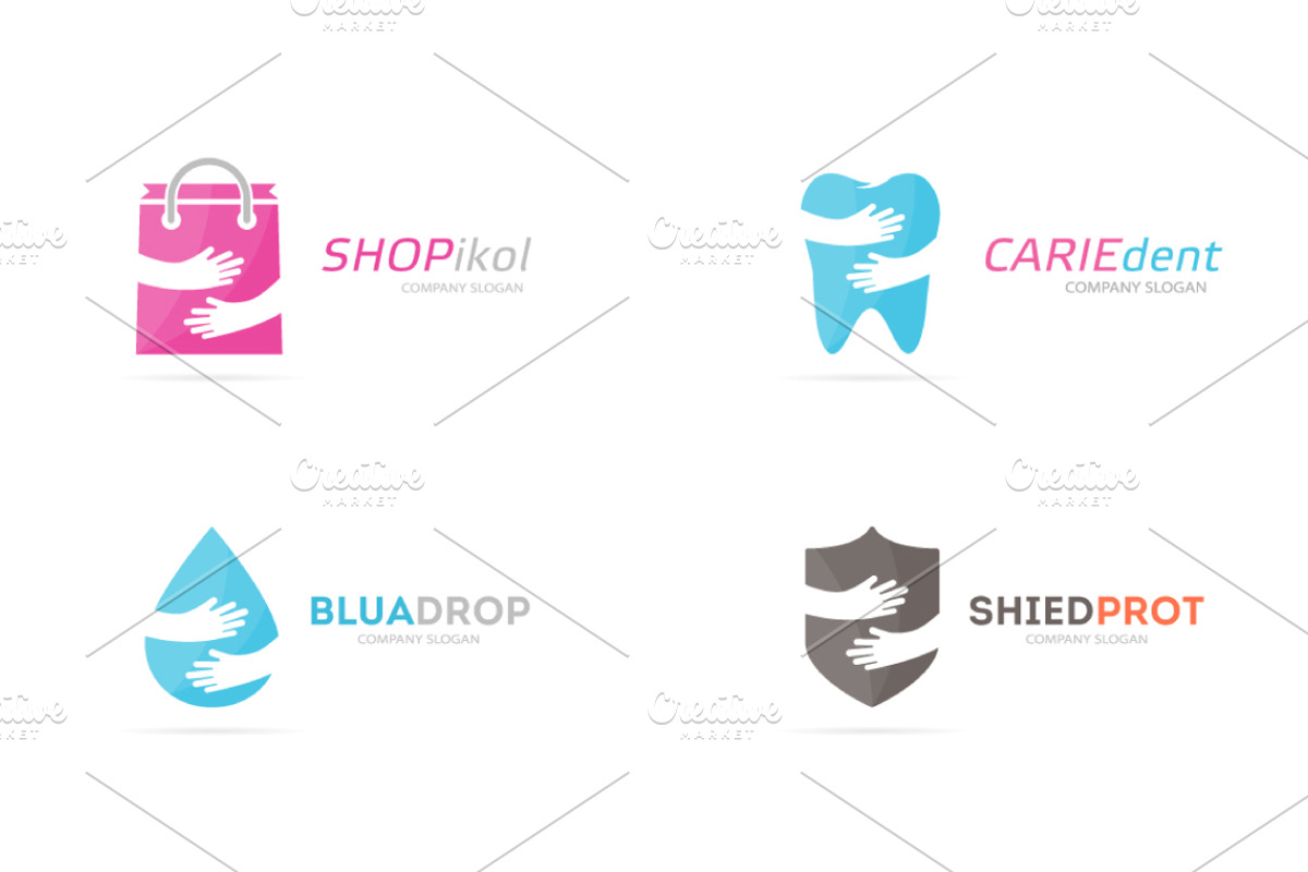 Logo generator. Set of 15 hugs logo, a Branding & Logo Template by ...