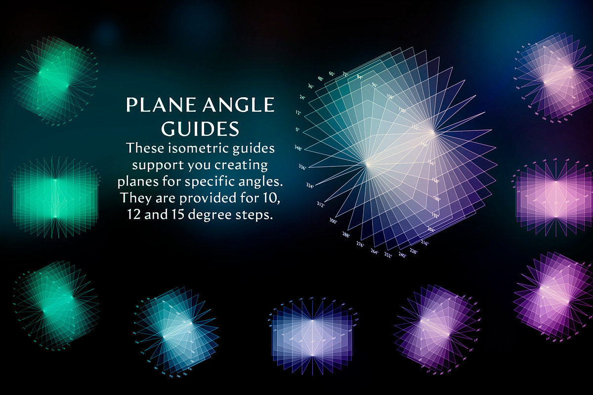 160 Isometric Guides (PNG, Brushes), a Brush Add-On by xresch (Photo 7 of 14)