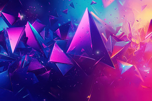 Abstract Purple Pink Blue Triangles, a Background Photo by Pixeness Studio