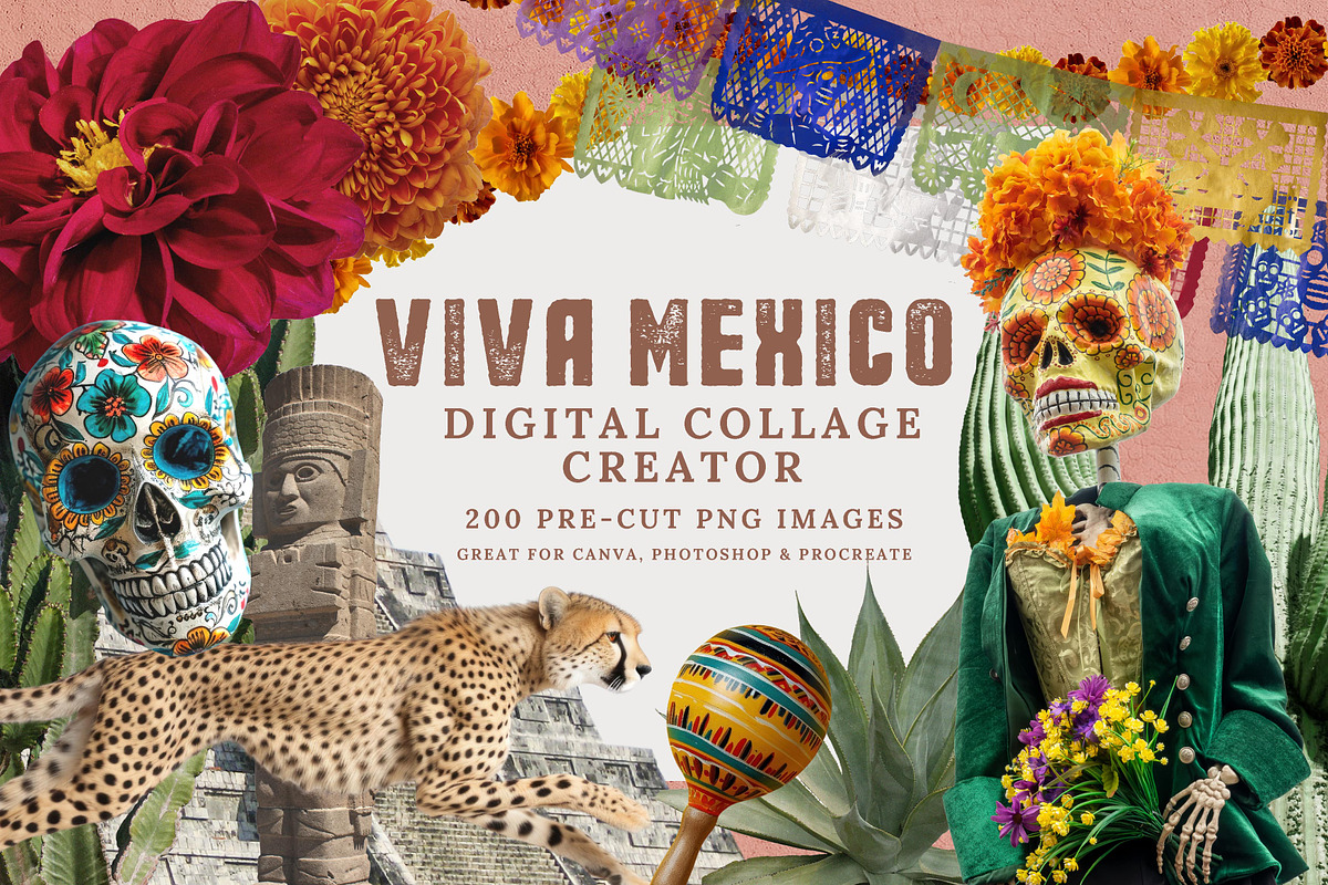 Viva Mexico Collage Creator, a Graphic by Paper Flowers Studio (Photo 1 of 8)