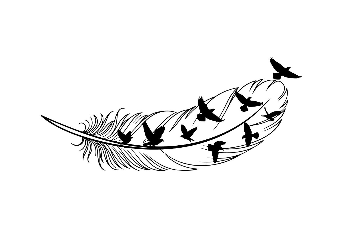 Boho Feather Silhouette Vector, an Object Graphic by jahid234 (Photo 25 of 51)