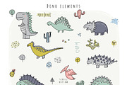 DINO. Design set., an Animal Illustration by kuchuk_design (Thumbnail 3 of 6)