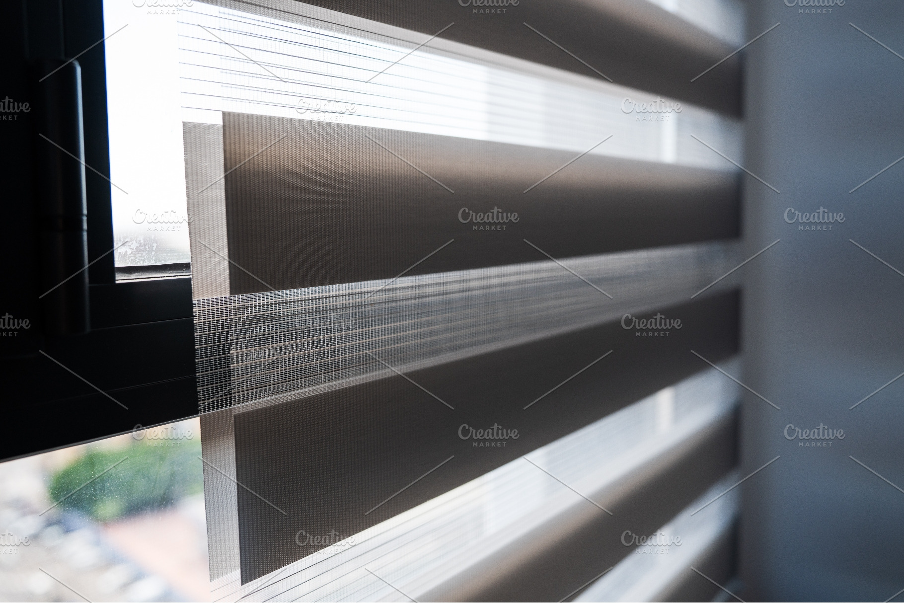 Zebra roller blinds fabric layers, an Architecture Photo by volodymyrshtun13795