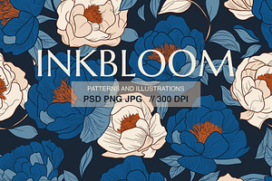 Inkbloom Moody Floral Pattern, a Pattern Graphic by Mariia Kovalchuk