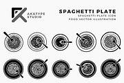 Spaghetti Plate Icon Vector, a Solid Icon by Akatype Studio (Thumbnail 1 of 3)