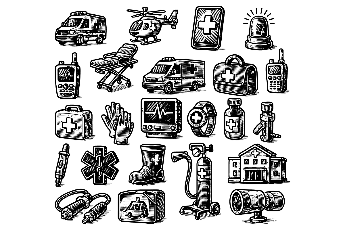 Emergency Medical Set, an Object Graphic by RT Studio (Photo 2 of 4)