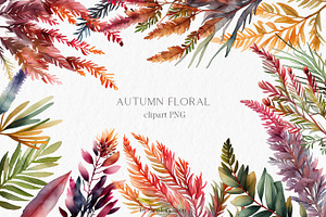 Autumn floral Watercolor Clipart PNG, an Object Graphic by MyLittleMeow