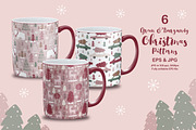 Green & Burgundy Christmas Patterns, a Pattern Graphic by DrawStudio1988 (Thumbnail 3 of 10)