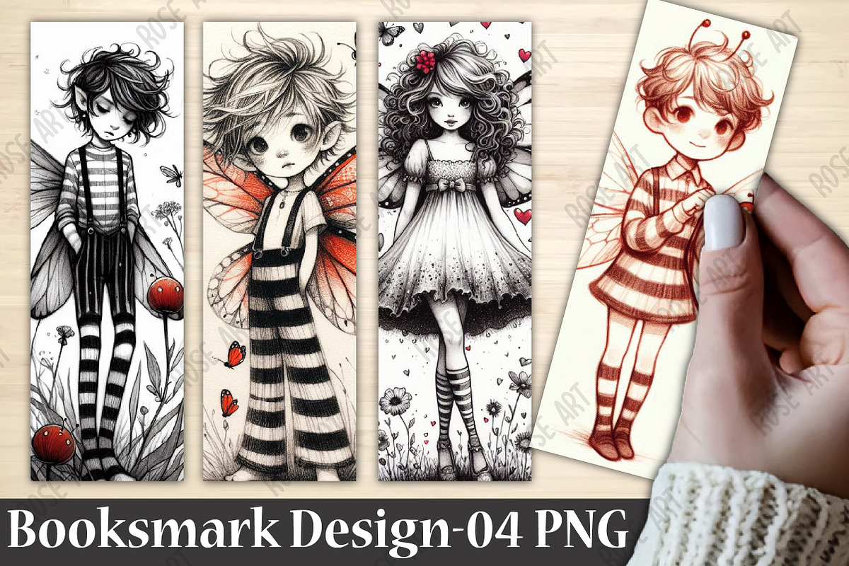 Pretty Fairies Bookmark Design, an Illustration by Rose Art