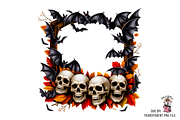 Halloween Skull Frame PNG Bundle, an Illustration by Clipart Bloom (Thumbnail 5 of 11)
