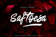 Saftoesa - Brush Font, a Handwritten Font by Dhabee (Thumbnail 1 of 14)