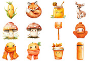 Cute Fall Clipart, an Illustration by CitraGraphics (Thumbnail 2 of 5)