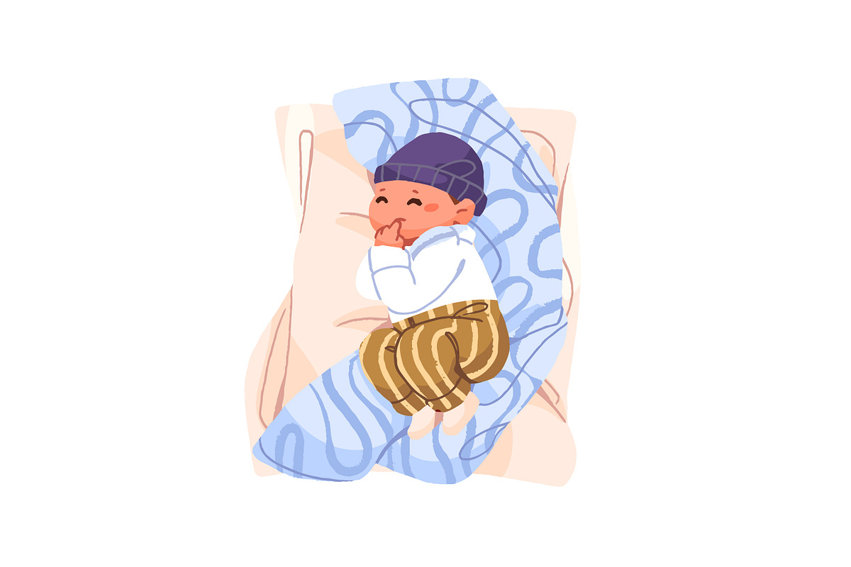 Cute babies sleeping in bed set, a Person Illustration by PaperTrident (Photo 11 of 11)