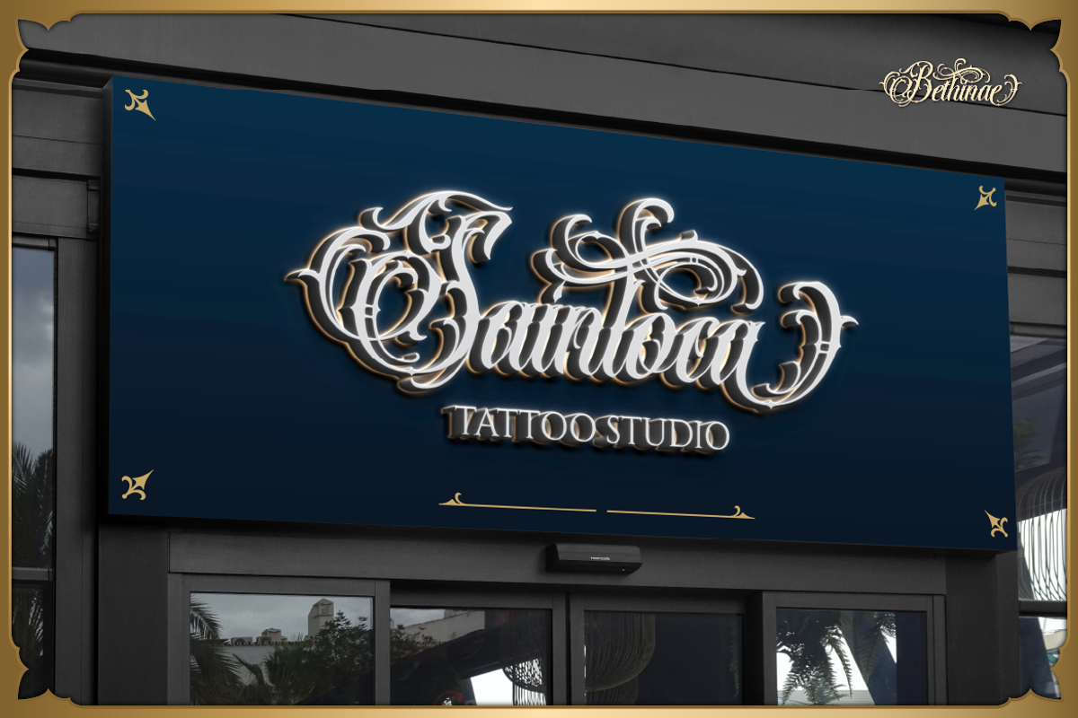 Bethinae, a Blackletter Font by Burntilldead (Photo 8 of 12)