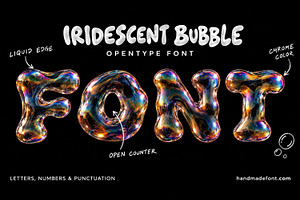 Iridescent Bubble Font