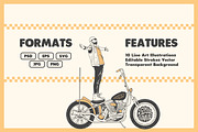 Motorcycle Set, an Illustration by Bromz Studio (Thumbnail 6 of 6)