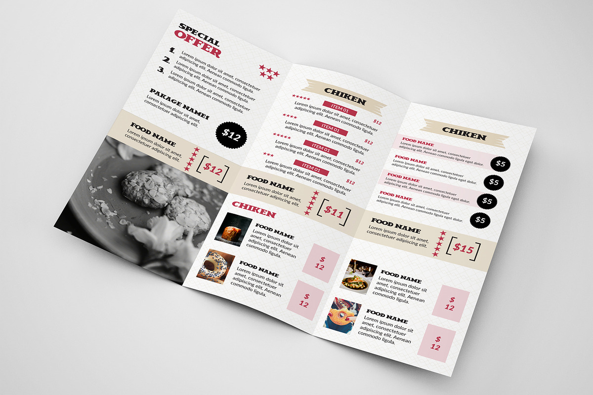 Resturant Trifold Brochure, a Brochure Template by ZAAS (Photo 3 of 5)