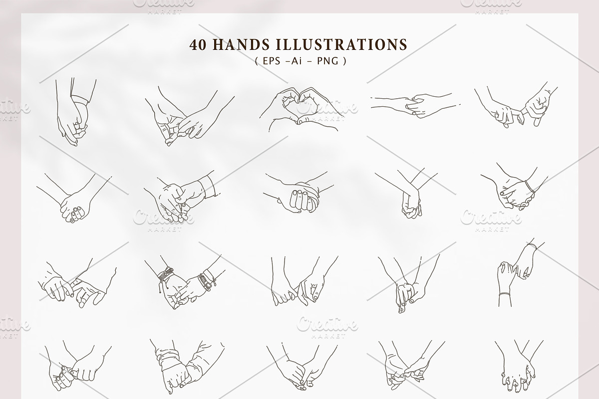Couple Hands Set Collection #2, an Illustration by Hanazumi (Photo 2 of 5)