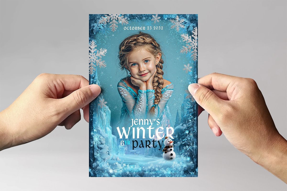 Frozen Birthday Party Invitation, a Flyer Template by BrandPacks (Photo 3 of 4)