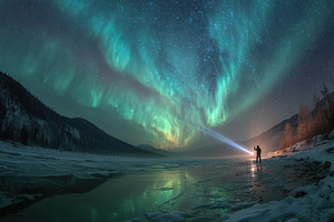 Lone Figure Witnessing Breathtaking, a Photo by Pixeness Studio