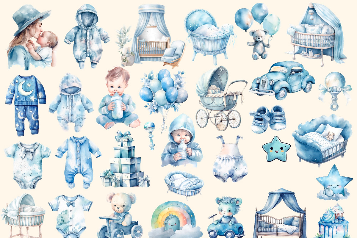 My Happiness, Big watercolor clipart, a Decorative Illustration by Hello My Print (Photo 4 of 12)