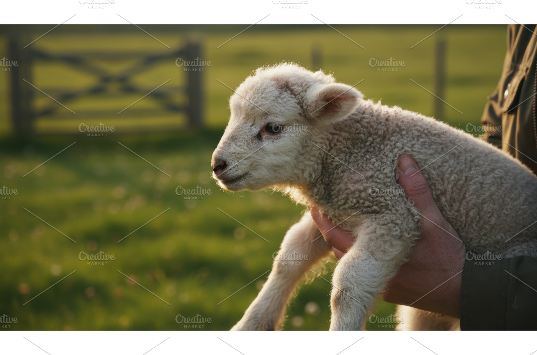 Small white lamb being held gently, an Animal Photo by Igor Tichonow