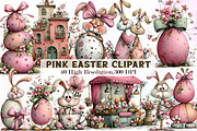 Pink Easter Watercolor Clipart Bundl, an Illustration by Sublimation Artist (Thumbnail 1 of 7)