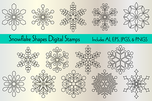 Snowflake Shapes Digital Stamps