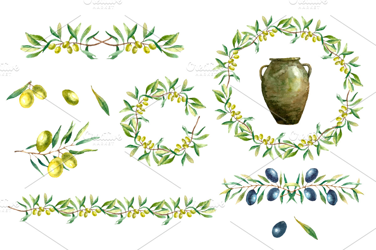 Watercolor set of Italy, a Food Illustration by Vikeriya (Photo 3 of 6)
