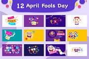 April fools day background 12 set, a Seasonal Illustration by foxndeer (Thumbnail 1 of 4)