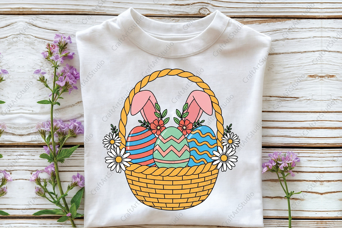 Easter Basket With Bunny PNG, an Illustration by CraftArtStudio (Photo 3 of 4)