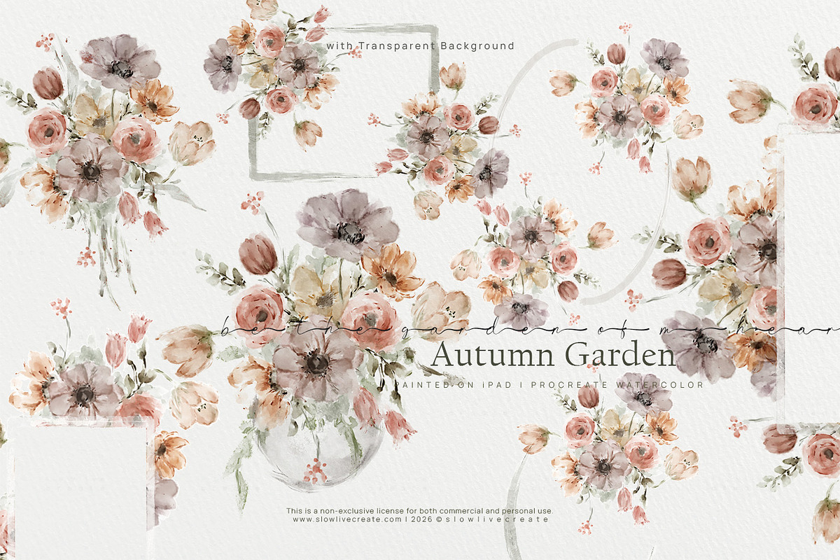 Autumn Garden Florals, a Seasonal Illustration by slowlivecreate (Photo 4 of 8)