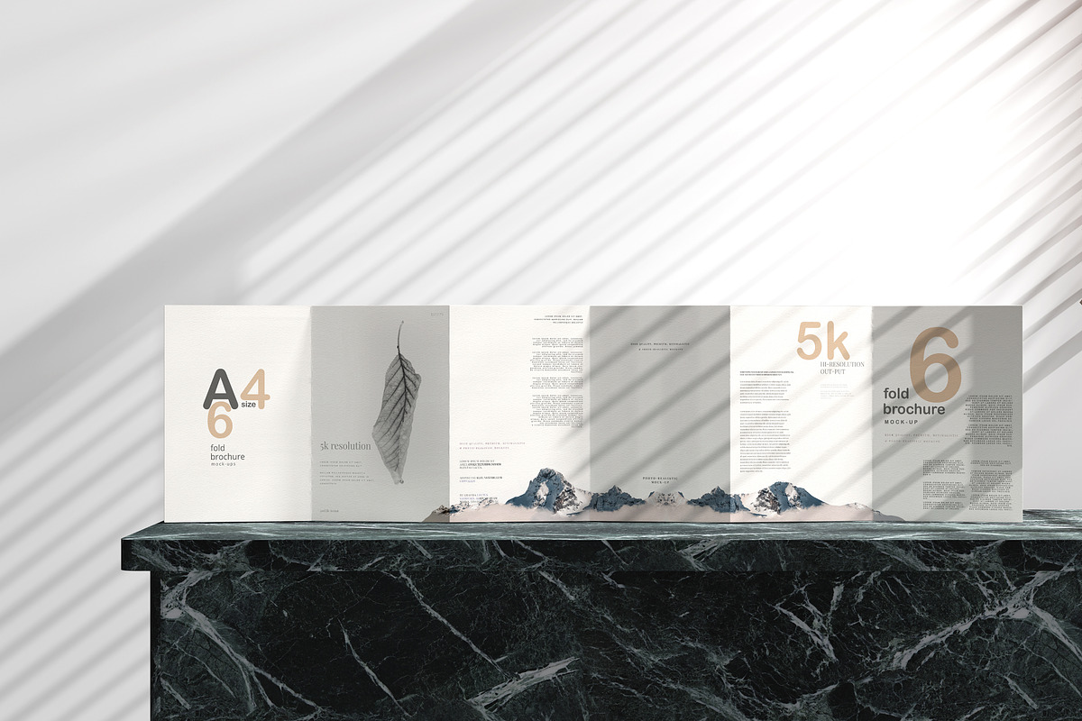 A4 Size Six Fold Brochure Mockup, a Print Template by pmvch (Photo 1 of 20)