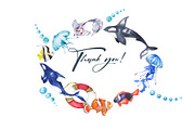 Summer sea watercolor set, an Illustration by Watercolor & sketches (Thumbnail 7 of 7)