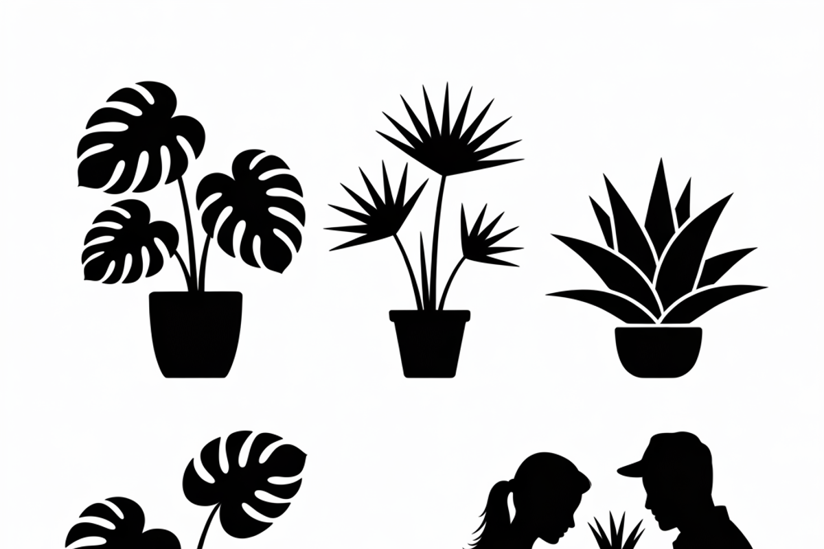 silhouette couple gardening together, an Illustration by Amazin_art (Photo 2 of 11)