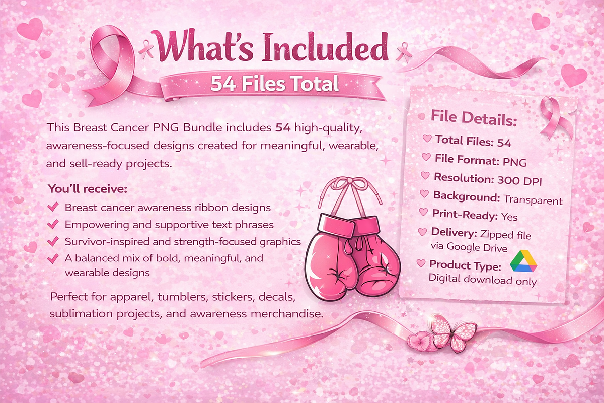 Breast Cancer Awareness PNG Bundle, an Object Graphic by MIRoots Design Studio (Photo 3 of 4)