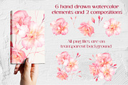 Oleander flower watercolor clipart, a Decorative Illustration by Eva Kleinman (Thumbnail 2 of 8)