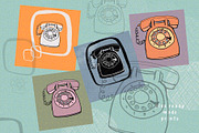 Retro illustration stamps bundle, a Brush Add-On by Sofs designs (Thumbnail 7 of 7)