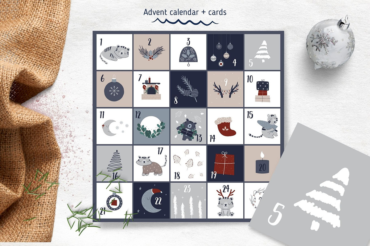 Tiger Christmas Collection, an Animal Illustration by Iryna Danyliuk (Photo 14 of 16)